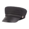 Veste en cuir pour femmes casquette marine casquette plate casquette militaire rétro