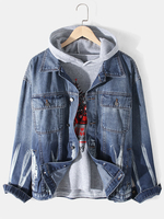 Veste en denim de coton à manches longues pour homme