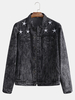 Veste en denim lavé décontractée pour hommes
