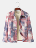 Veste en denim vintage à manches longues et à manches longues pour homme Tie Dye