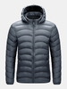 Veste en duvet à manches longues et à capuche amovible pour homme