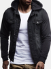 Veste en jean à capuche multi-poches en coton élégant pour hommes