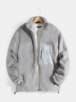 Veste en peluche avec cordon de serrage pour homme