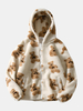 Veste en peluche chaude à manches longues avec poche oblique pour homme