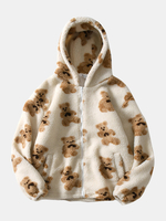 Veste en peluche chaude à manches longues avec poche oblique pour homme