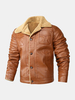 Veste en PU à manches longues et confortable à plusieurs poches pour hommes