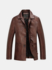 Veste en similicuir dhiver Plus Blazers occasionnels daffaires en PU à boutonnage simple épais pour hommes
