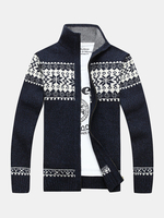 Veste en tricot à manches longues vintage à manches longues et imprimé tribal pour homme