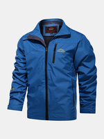 Veste extérieure imperméable de revers de fermeture éclair dimpression de lettre de logo des hommes avec la poche