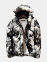 Veste hiver blanche à capuche décontractée et à capuche pour hommes en hiver