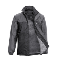 Veste hiver chaude chauffée à capuche en molleton Coral Fleece Moto Ski Manteau Alpinisme Costume Noir