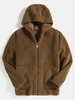 Veste longue en molleton polaire réversible à glissière moelleuse pour hommes