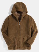 Veste longue en molleton polaire réversible à glissière moelleuse pour hommes