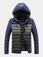 Veste matelassée à glissière extérieure décontractée épaisse et rembourrée pour hommes