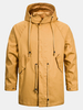 Veste mi-longue à capuche en coton pour hommes New Leisure