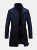 Veste mi-longue décontractée à col montant épais pour hommes