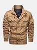Veste multi-poches en coton à imprimé peinture pour homme