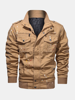 Veste multi-poches en coton à imprimé peinture pour homme