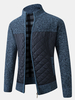Veste épaisse à tricoter à glissière à manches longues pour hommes