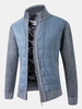 Veste épaisse chaude et chaude à manches longues avec fermeture à glissière à poche oblique pour hommes