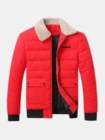 Veste épaisse matelassée à revers en sherpa pour homme avec poche à rabat
