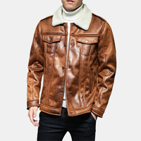 Veste épaissie en molleton berbère pour hommes,  col rabattu,  manteaux décontractés