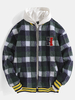 Veste zippée à carreaux en peluche pour homme