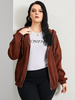 Veste zippée à manches longues et à capuche avec sangle élastique de grande taille