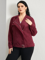 Veste zippée sur le devant avec col cranté de grande taille