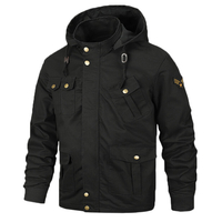 Veste en coton à capuche pour hommes,  style militaire