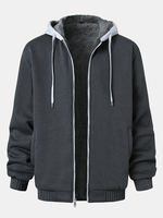 Vestes à capuche à double poche pour hommes avec fermeture à glissière à lavant