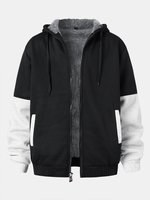Vestes à capuche avec poche zippée sur le devant pour hommes