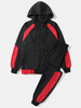 Vestes à capuche zippées en patchwork contrasté pour hommes Ensembles de vêtements de sport avec costumes de poche
