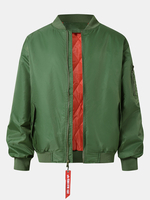 Vestes à col de baseball multi-poches conçues avec une fermeture à glissière pour hommes