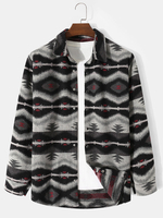 Vestes chaudes dhiver à motif géométrique en laine rétro pour hommes