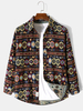 Vestes de loisirs à manches longues et à motif tribal pour hommes