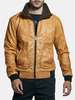 Vestes en cuir PU à col montant doublé de velours pour hommes