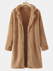 Vestes en peluche solides pour femmes Long manteau européen dhiver