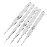 VETUS Réparation de brucelles en acier inoxydable Hyperfine Haute Précision Anti-acides Brucelles Sourcils Brucelles Fau
