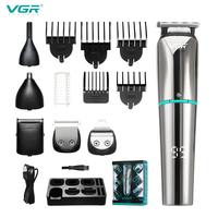 VGR V-101 tondeuse à cheveux électrique multifonctionnelle 6 en 1 tête de coupe en forme de T sculpture rasage tondeuse