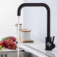 Évier de cuisine moderne avec robinet deau chaude et froide à rotation de 360 ° avec 2 tuyaux