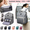 Voyage pliable multifonctionnel 2-en-1 de grande capacité avec pare-soleil bébé couche-culotte sac de rangement Macbook