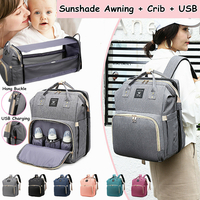 Voyage pliable multifonctionnel 2-en-1 de grande capacité avec pare-soleil bébé couche-culotte sac de rangement Macbook