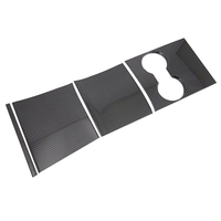 Véritable garniture intérieure de couverture de support de tasse deau de fibre de carbone pour Tesla modèle 3