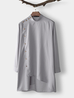 Vêtements indiens pour hommes Manches longues Arabie Saoudite Kurta Tops Robe ethnique Caftan Robe