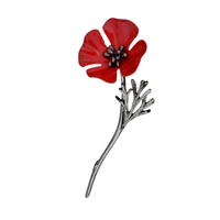 Vêtements Vintage Belle Broches Coquelicot Fleur Argent Or Collar Broches pour Femmes Hommes
