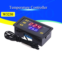 W3230 12V 24V AC110-220V Probe line 20A Digital Temperature Control LED Display Thermostat With Heat/Cooling Control Ins