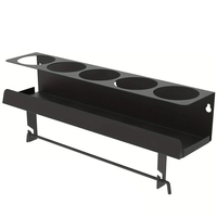 Wall-Mounted Storage Rack for 5 Aerosol Spray Cans and Paper Towel Holder Black Reinforced Thickened Steel Tool Organize