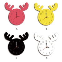 Wapiti Head Horloge murale créative Salon Maison Dessin animé Horloge pour enfants