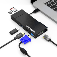 Wavlink 6 en 1 Station daccueil USB 3.0 Hub USB 3.0 avec Gigabit Ethernet,  Port USB 3.0,  Lecteur de carte amovible